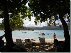 Playa Rincon is a quiet beach, usually deserted, on a small bay, but with no hotels in site and no vendors, booths, signs, radios: all the paraphernalia that comes with a popular beach. Sweet.